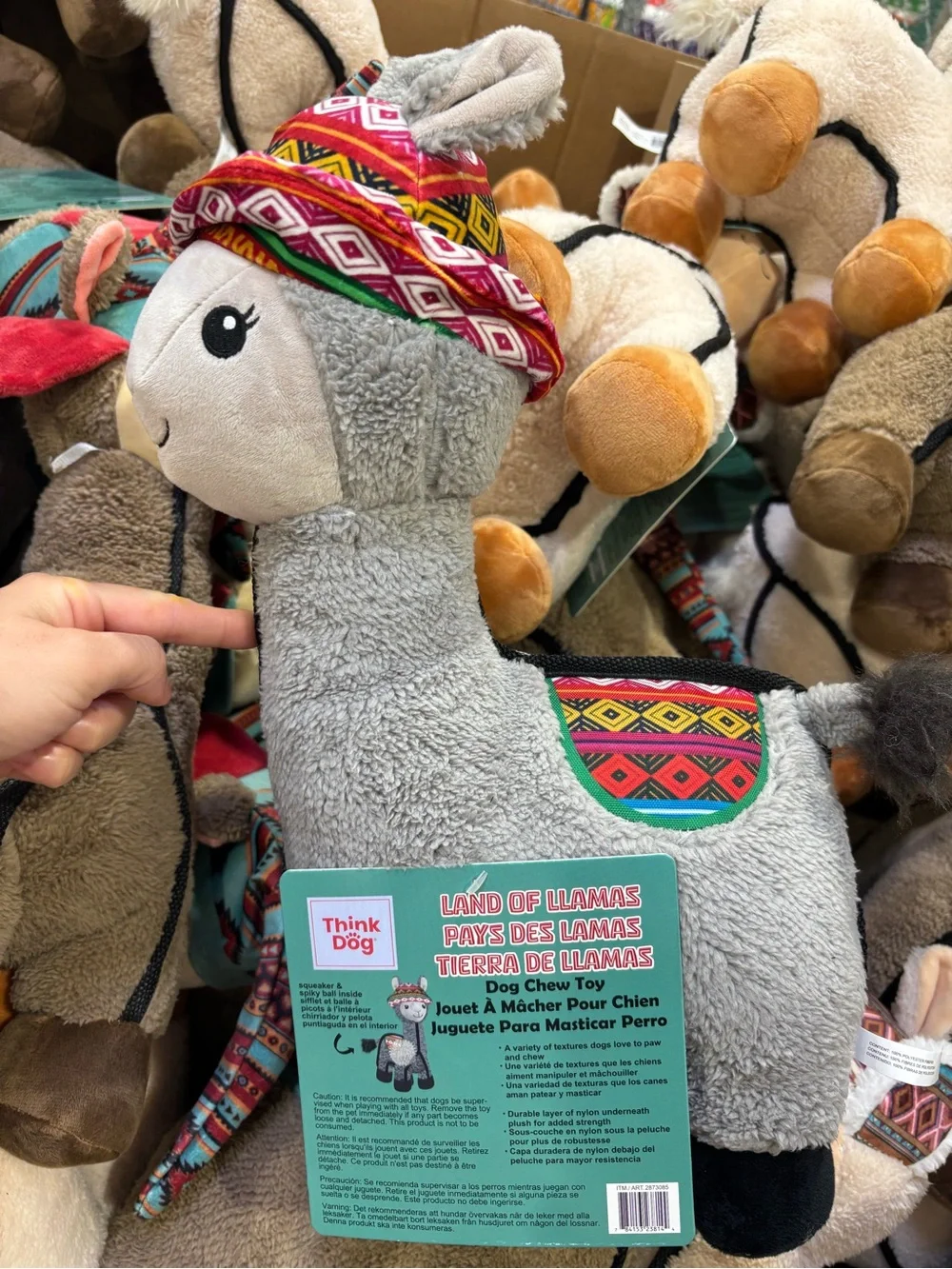 Think Dog Land Of Llamas 19” Plush Squeaky  Toy Pets Dog Chew Toy NEW WITH TAGS